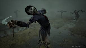 A twisted corpse of a Japanese schoolgirl - made to look like a scarecrow - wields a blade and smiles at the camera in the Silent Hill f trailer