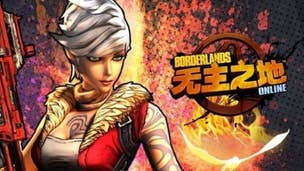 Borderlands Online character with logo.